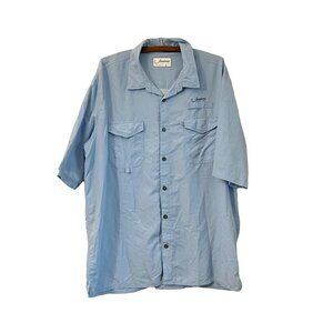 Jawbone Tackle Co Mens Blue Outdoor Fishing Vented Short Sleeve Button Shirt XL